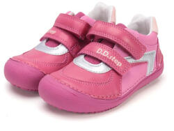 D. D. STEP Jumătate de pantofi cu velcro pentru fete desculțe roz/argintiu (148CBE)