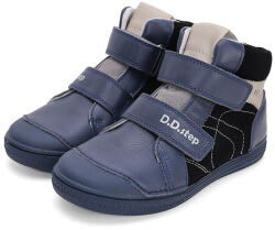 D. D. STEP pantofi cu toc înalt pentru băieți, fără căptușeală, cu curele velcro albastru (14207B)