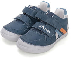 D. D. STEP Pantofi sport băieți, cu velcro, albastru cu dungi, 25-36 albastru închis (14BD35)