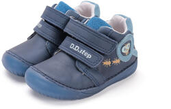 D. D. STEP Barefoot ant print unlined velcro boys shoes - fluorescent albastru (148A68)