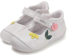 D. D. STEP pantofi pentru fete cu picior deschis cu velcro argintiu/roz (14BEF0)