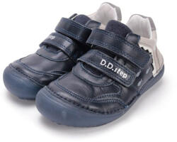 D. D. STEP Pantofi Barefoot shark cu velcro pentru băieți - fluorescent albastru închis/negru (148AAC)