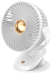 EUROLAMP Újratölthető asztali ventilátor csíptetővel 5W/5V 1200 mAh fehér 300-20534 (EU0697)