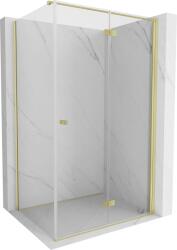 Mexen Mist-F összecsukható jobb zuhanykabin 85 x 95 cm, átlátszó, arany - 8A6T-085-095-50-00-P