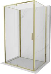 Mexen Exo-3S 3-falú zuhanykabin, nyitható, 150 x 75 cm, átlátszó, arany - 819-150-075-50-00-3S