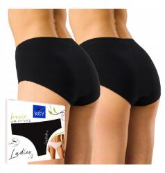 Key Bugyi magas derekú pamut fekete XXL 2pack plus size (majtki figi damskie z wysokim stanem)