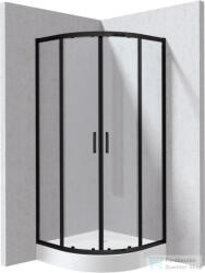 Deante FUNKIA EVO íves tolóajtós zuhanykabin zuhanytálcával 90x90 cm, átlátszó üveg, nero profil KYPZN099P (KYPZN099P)