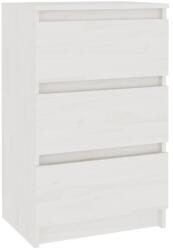 vidaXL fehér tömör fenyőfa éjjeliszekrény 40 x 29, 5 x 64 cm (808085)