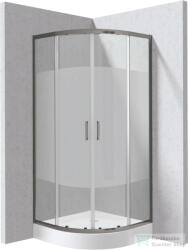 Deante FUNKIA EVO íves tolóajtós zuhanykabin zuhanytálcával 80x80 cm, intimo üveg, titanium profil KYPZDE88P (KYPZDE88P)