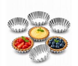 SNB 6 db-os Tartlet/Torta/Muffin forma, 9 cm, fém, omlós tésztához (162-85)
