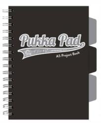 Pukka Pad Spirálos Jegyzetfüzet A5 vonalas elválasztókkal Pukka Pad 100 lap fekete (3099(BK)-WPC)