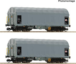 Roco 6680025 Eltolható oldalfalú ponyváskocsi készlet, Shimmns, CD Cargo V (9005033390624)