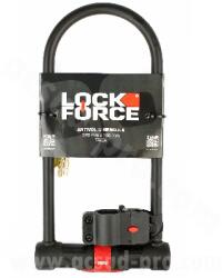 LOCKF LOCKFORCE HERCULE U-lakat, 320 x 165 mm, tartóval LOCKF Bicikli alkatrészek Kerékpáros kiegészítők Biciklizárak