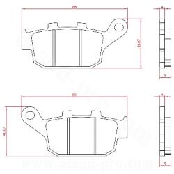 BREN BRENTA Motorkerékpár fékbetét Honda 700 Integra 2014-2019 hátsó, Forza 250 2000-2004 / XADV 750cc 2017-2024 / CBR 500-650cc hátsó (ECE R90 minősítésű) BR3155 BREN Futómű és fék alkatrészek Fékbetétek 