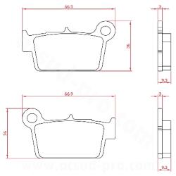 BREN BRENTA BR6101 fékbetét motorkerékpárhoz, off-road, hátsó, GAS GAS 300 EC 2000-2010 / Suzuki 250 RM 1996-2008 / Yamaha 250 WR X 2008-2013, 125 YZ 1998-2025 BREN Futómű és fék alkatrészek Fékbetétek (tá