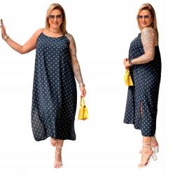 Cavaricci Ruha Laza Nagy Méret Női Plus Size Pöttyös Vállpánt Sötétkék (Su-33)