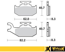ProX Racing Parts ProX első fékbetét LT-A400 '08-11 + LT-A450 '07-10 (jobb oldal) (EBC FA414R megfelelője) ProX Racing Parts Futómű és fék alkatrészek Fékbetétek (tárcsafék)