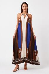 SHOPIKA Rochie maxi din vascoza cu margele decorative la decolteu si imprimeu geometric Talie unica