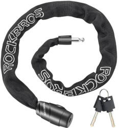 ROCKBROS 3230001001 kerékpár láncos lakat, 95 cm + 2 kulcs, fekete Rockbros Bicikli alkatrészek Kerékpáros kiegészítők Biciklizárak