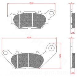 BREN fékbetét maxiscooterhez, Yamaha NMAX 125-155cc 2015 hátsó / Tricity 125-155cc hátsó / YBR 125cc 2007-2017 első, ECE R90 minősítéssel (BR3152) BREN Futómű és fék alkatrészek Fékbetétek (tárcsafék)