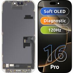 MP Display cu Touchscreen MP compatibil cu Apple iPhone 16 Pro, cu Rama, Versiune Soft OLED FHD 120Hz Diagnostic, Negru - gsmboutique