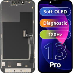 MP Display cu Touchscreen MP compatibil cu Apple iPhone 13 Pro, cu Rama, Versiune Soft OLED FHD 120Hz Diagnostic, Negru - gsmboutique