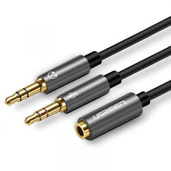 UGREEN Adaptor Audio 3.5mm - 2 x 3.5mm UGREEN AV140, 0.20m, Negru - gsmboutique