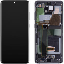 Samsung Display cu Touchscreen Samsung Galaxy S20 Ultra 5G G988 / S20 Ultra G988, cu Rama, Negru, Service Pack GH82-26032A (GH82-26033A)