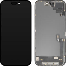 MP Display cu Touchscreen si Senzor Proximitate Lumina MP compatibil cu Apple iPhone 16, cu Rama, Versiune Soft OLED FHD Diagnostic, Negru