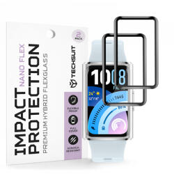 Techsuit Folie Protectie Techsuit Nano Flex pentru Huawei Band 11 Pro, Set 2 bucati, Plastic, Neagra - gsmboutique