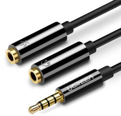 UGREEN Adaptor Audio 3.5mm - 2 x 3.5mm UGREEN AV141, 0.2m, Negru - gsmboutique