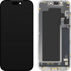 MP Display cu Touchscreen si Senzor Proximitate Lumina MP compatibil cu Apple iPhone 17 Pro, cu Rama, Versiune Soft OLED FHD 120Hz Diagnostic, Negru
