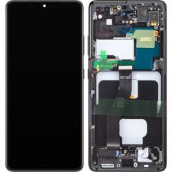 Samsung Display cu Touchscreen Samsung Galaxy S21 Ultra 5G G998, cu Rama, Negru, Service Pack GH82-26035A (GH82-26039A)