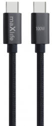 Maxlife Cablu Date si Incarcare USB-C - USB-C MaXlife MXUC-12, 100W, 1m, Negru - gsmboutique
