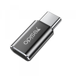 Yesido Adaptor Date si Incarcare Lightning - USB-C Yesido GS22, Gri - gsmboutique