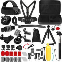 Techsuit Kit Accesorii Camera Sport Techsuit SA50 pentru GoPro / SJCAM Series, 50in1, Negru - gsmboutique