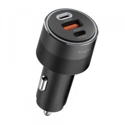 Ringke Incarcator Auto Ringke, 30W, 3A, 1 x USB-A - 2 x USB-C, Negru - gsmboutique