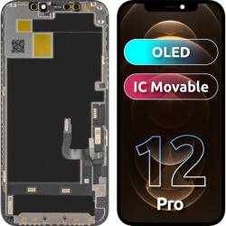 JK Display cu Touchscreen JK pentru Apple iPhone 12 / 12 Pro, cu Rama, Versiune OLED IC Movable, Negru - gsmboutique