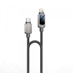 Yesido Cablu Date si Incarcare USB-C - USB-C Yesido CA180 Display, 27W, 1.2m, Negru - gsmboutique