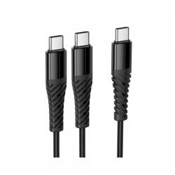 hoco. Cablu Incarcare USB-C - 2 x USB-C HOCO X123, 10W, 1m, Negru - gsmboutique