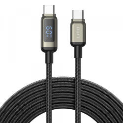 Lito Cablu Date si Incarcare USB-C - USB-C Lito LD15 Display, 60W, 1m, Negru - gsmboutique