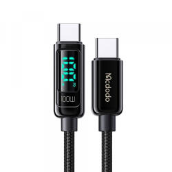 Mcdodo Cablu Date si Incarcare USB-C - USB-C McDodo CA-8820 Display, 100W, 1.2m, Negru - gsmboutique
