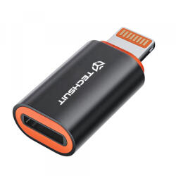 Techsuit Adaptor Date si Incarcare USB-C - Lightning Techsuit A3 HyperPort, Negru Portocaliu - gsmboutique