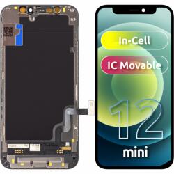 JK Display cu Touchscreen JK pentru Apple iPhone 12 mini, cu Rama, Versiune LCD In-Cell IC Movable, Negru - gsmboutique