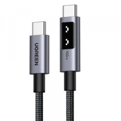UGREEN Cablu Date si Incarcare USB-C - USB-C UGREEN L509, 100W, 0.5m, Gri - gsmboutique