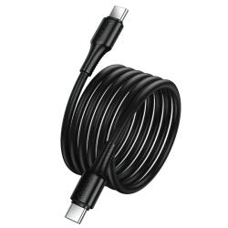 hoco. Cablu Date si Incarcare USB-C - USB-C HOCO X120, 60W, 1m, Negru - gsmboutique