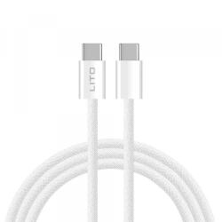 Lito Cablu Date si Incarcare USB-C - USB-C Lito LD04CC, 60W, 2m, Alb - gsmboutique