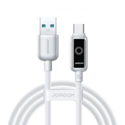 JOYROOM Cablu Date si Incarcare USB-A - USB-C Joyroom S-A55 StarFlight Display, 66W, 1.2m, Alb - gsmboutique