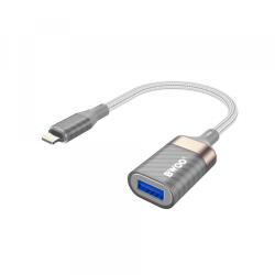 BWOO Adaptor OTG Lightning - USB-A BWOO BZ70, Gri - gsmboutique