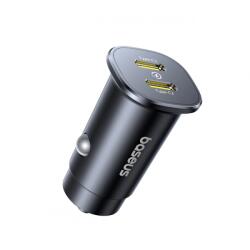 Baseus Incarcator Auto Baseus GoTrip, 30W, 3A, 2 x USB-C, Negru